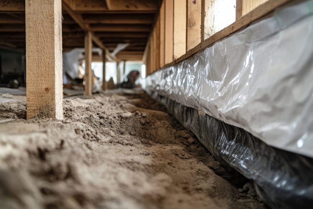 Vapor Mitigation System Installation in Crawlspace

