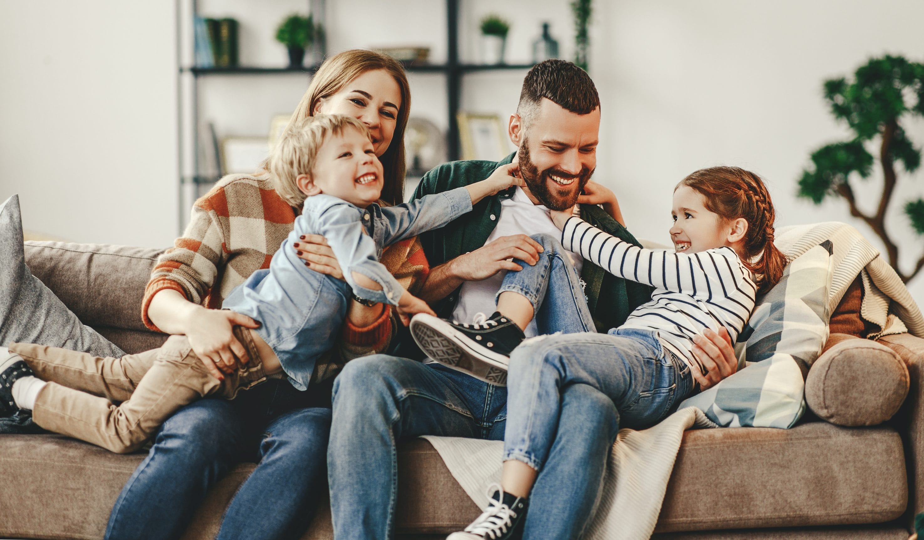 family in Ohio home with clean air
