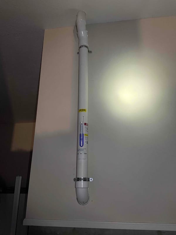 Residential Radon Mitigation Pipe System