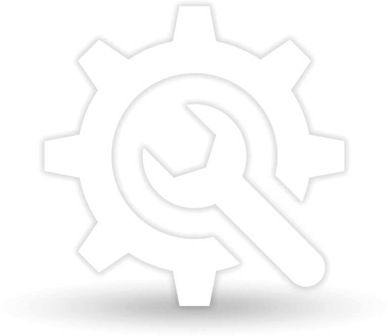 Wrench and gear icon representing residential radon system maintenance
