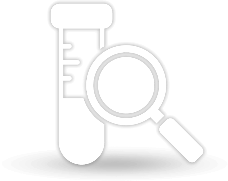 Magnifying Glass Inspecting Test Tube for Residential Radon Testing
