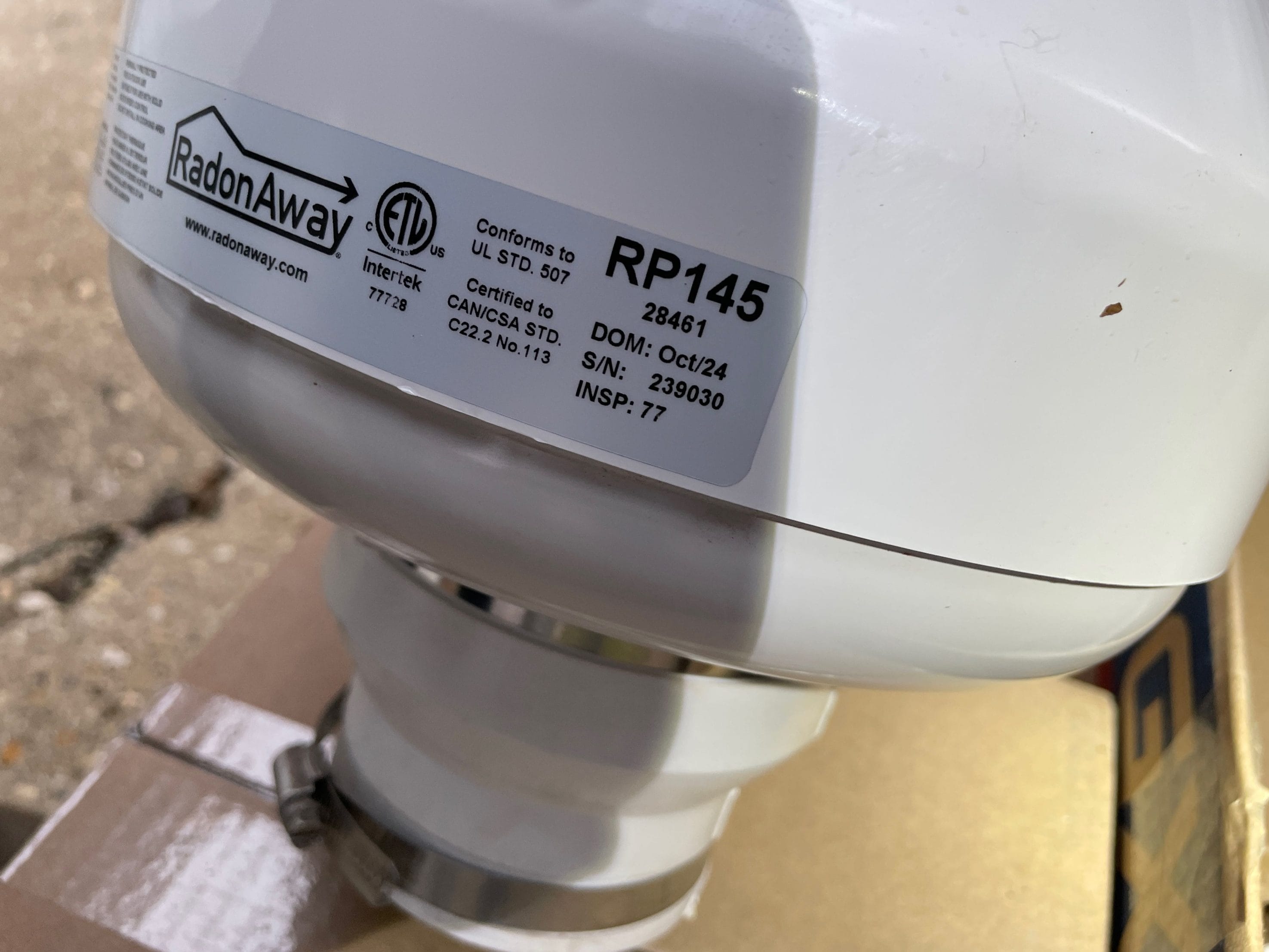 Radon mitigation system from Environmental Doctor